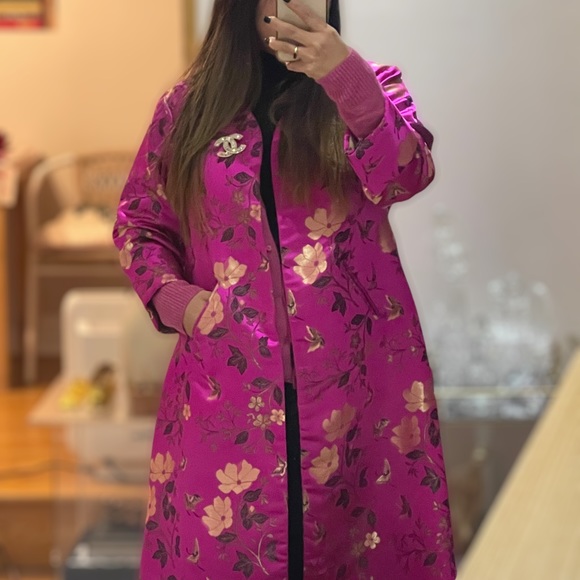 Embroidered silk kimono duster - Picture 3 of 14